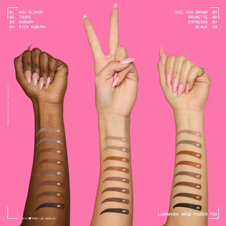 Lummvra Brow Powder Pen,24H Wear, Cream To Powder Eyebrow, Transfer-Resistant Formula, Lummvra™ Professional Makeup