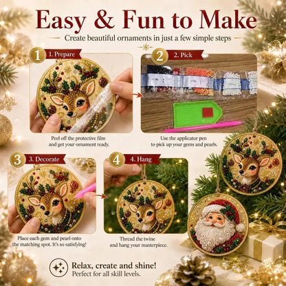 Christmas DIY Diamond Painting Ornaments Kit