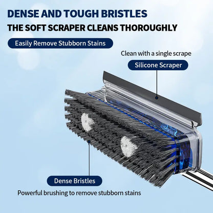 ALL‑in‑1 Liquid Dispensing Floor Scrub Brush with Squeegee