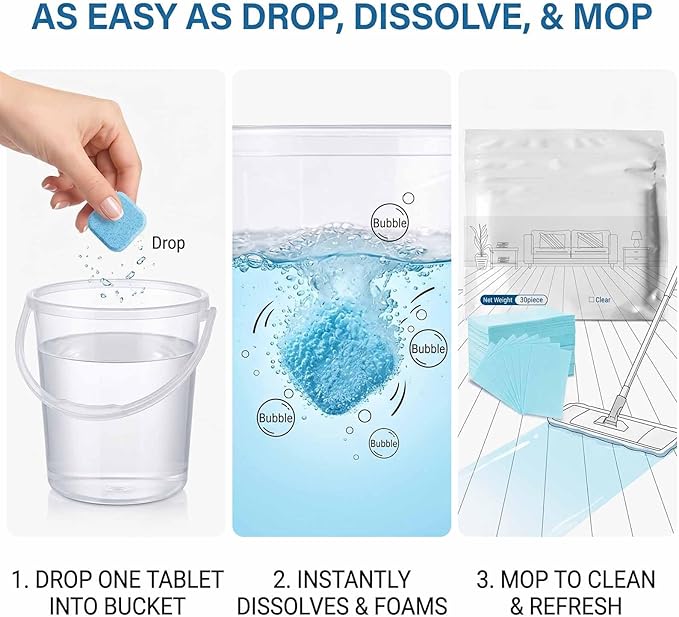 🔥Multi-Surface Floor Cleaning Tablets – Concentrated Cleaner for Hardwood, Tile, Laminate & More