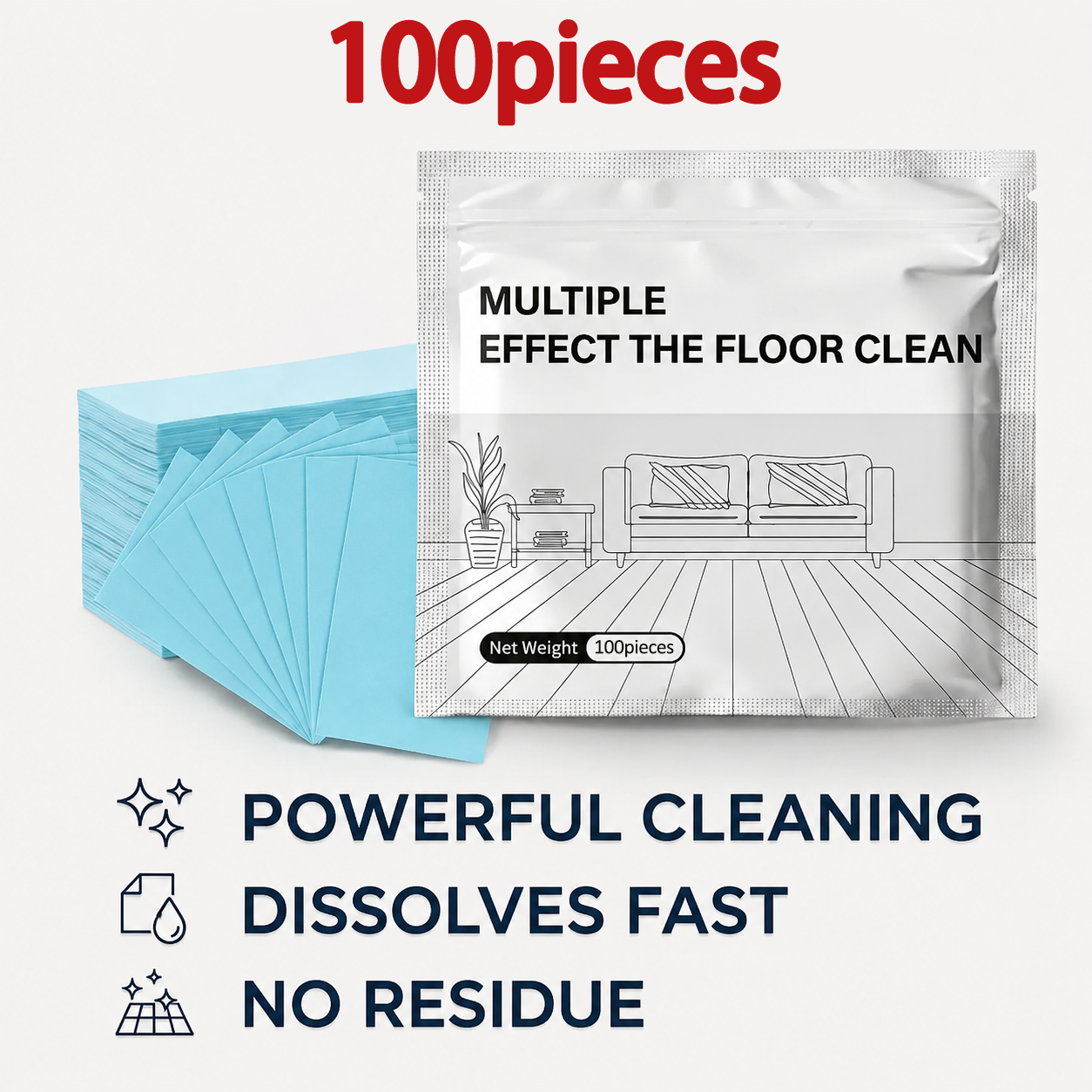 🔥Multi-Surface Floor Cleaning Tablets – Concentrated Cleaner for Hardwood, Tile, Laminate & More