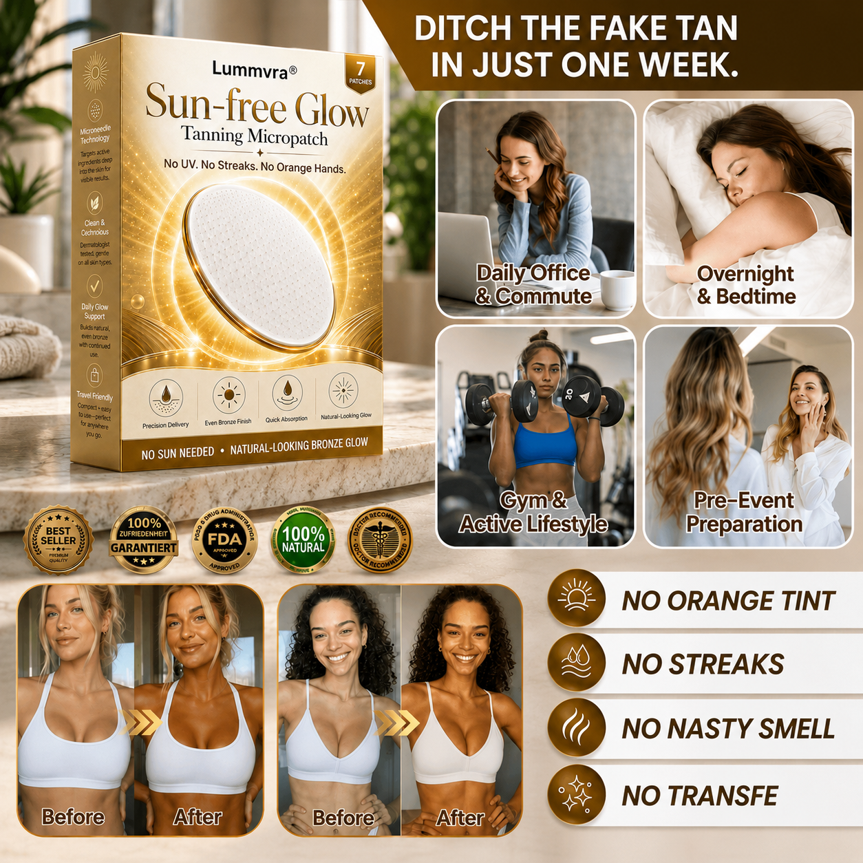 Lummvra® Sun-Free Glow Tanning Micropatch