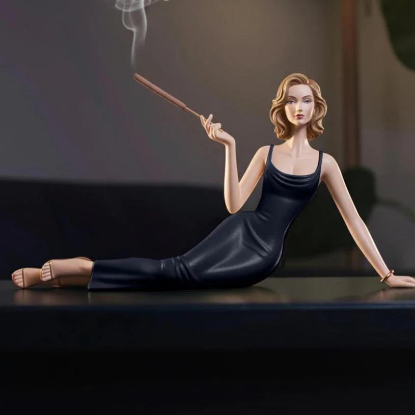 White Woman With Black clothes