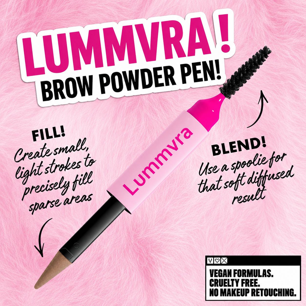 Lummvra Brow Powder Pen,24H Wear, Cream To Powder Eyebrow, Transfer-Resistant Formula, Lummvra™ Professional Makeup