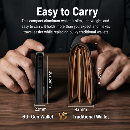 🔥HOT SALE🔥Men’s Slim RFID Blocking Wallet – Pop-Up Card Holder & Money Clip