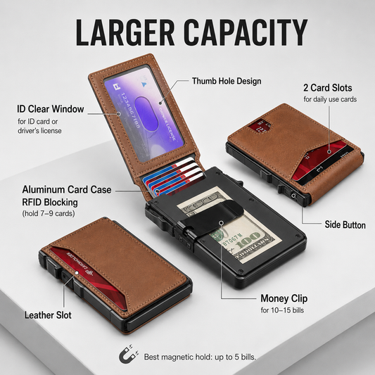 🔥HOT SALE🔥Men’s Slim RFID Blocking Wallet – Pop-Up Card Holder & Money Clip
