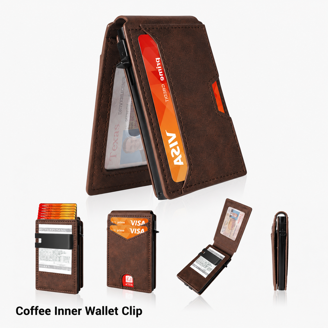 🔥HOT SALE🔥Men’s Slim RFID Blocking Wallet – Pop-Up Card Holder & Money Clip