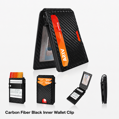 🔥HOT SALE🔥Men’s Slim RFID Blocking Wallet – Pop-Up Card Holder & Money Clip