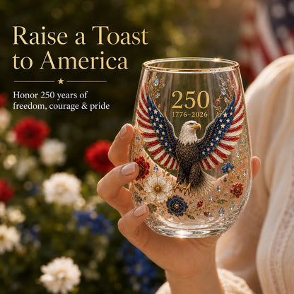 🦅USA 250 Eagle Glass Tumbler