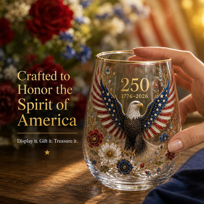 🦅USA 250 Eagle Glass Tumbler