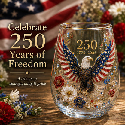 🦅USA 250 Eagle Glass Tumbler