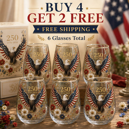 🦅USA 250 Eagle Glass Tumbler