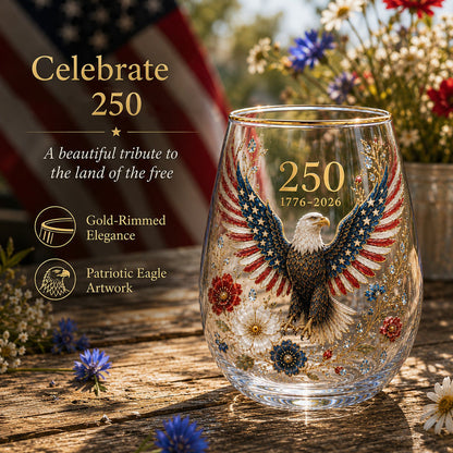 🦅USA 250 Eagle Glass Tumbler