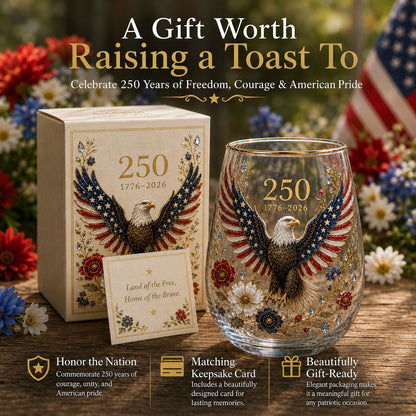 🦅USA 250 Eagle Glass Tumbler