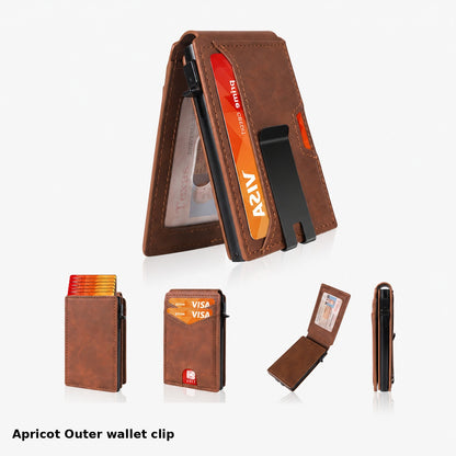 🔥HOT SALE🔥Men’s Slim RFID Blocking Wallet – Pop-Up Card Holder & Money Clip
