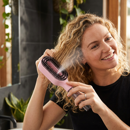 🚨Offer ends on Today🔥Anti-Frizz Spray Hair Brush – Smooths Flyaways and Makes Hairstyling Easier