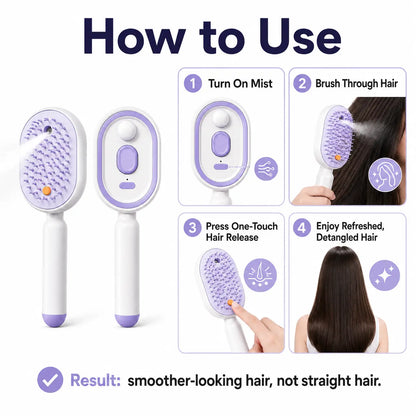 💥Electric Spray Air Cushion Massage Comb, Anti-Tangle Electric Hair Brush