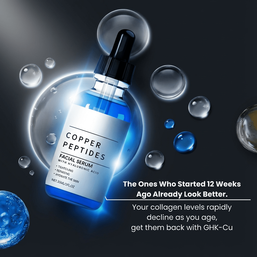 GHK-Cu and Hyaluronic Acid Anti-Aging Facial Serum
