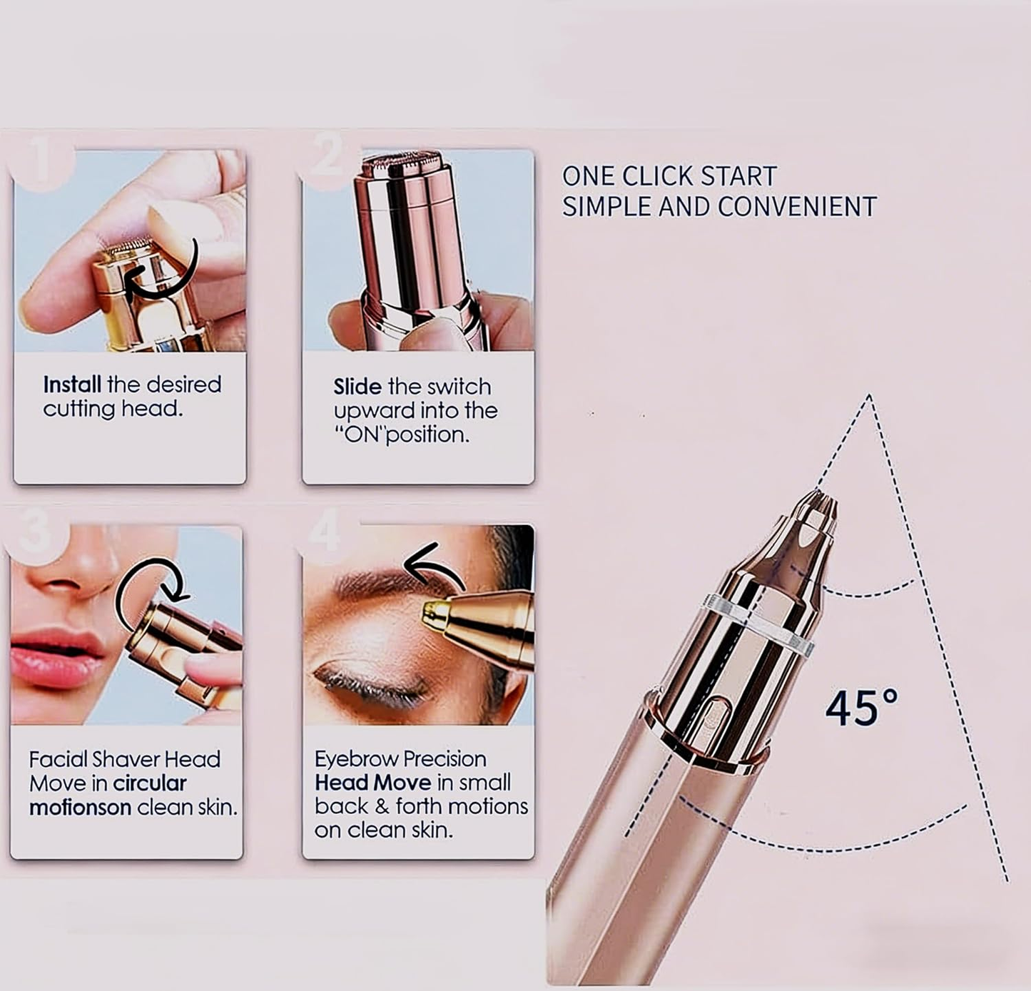🔥49% OFF🔥2-in-1 Women's Eyebrow and Facial Hair Removal Device