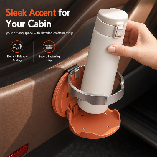 Universal Foldable Car Cup Holder with Hook